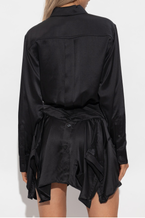 T by Alexander Wang Silk dress with asymmetric hem
