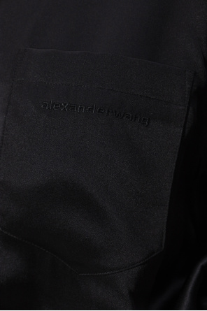 T by Alexander Wang Silk dress with asymmetric hem