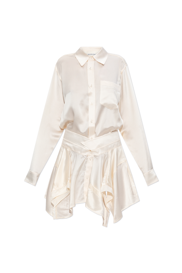 Silk dress with asymmetrical hem od T by Alexander Wang