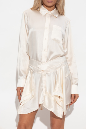 T by Alexander Wang Seidenkleid mit asymmetrischem Saum