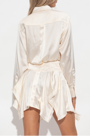 T by Alexander Wang Seidenkleid mit asymmetrischem Saum