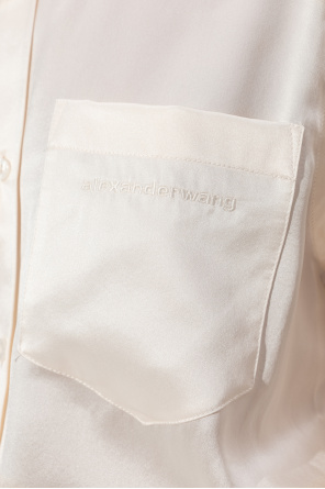 T by Alexander Wang Seidenkleid mit asymmetrischem Saum