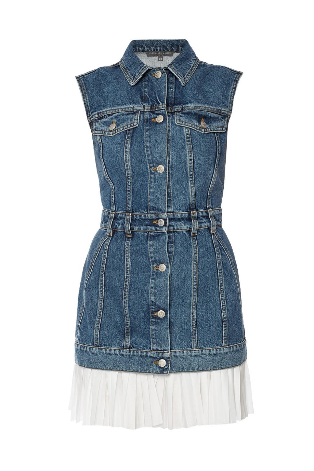 alexander mcqueen denim dress