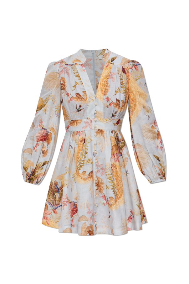 Linen dress with floral motif od Zimmermann