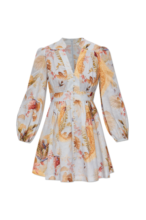Vestido de lino con estampado floral
