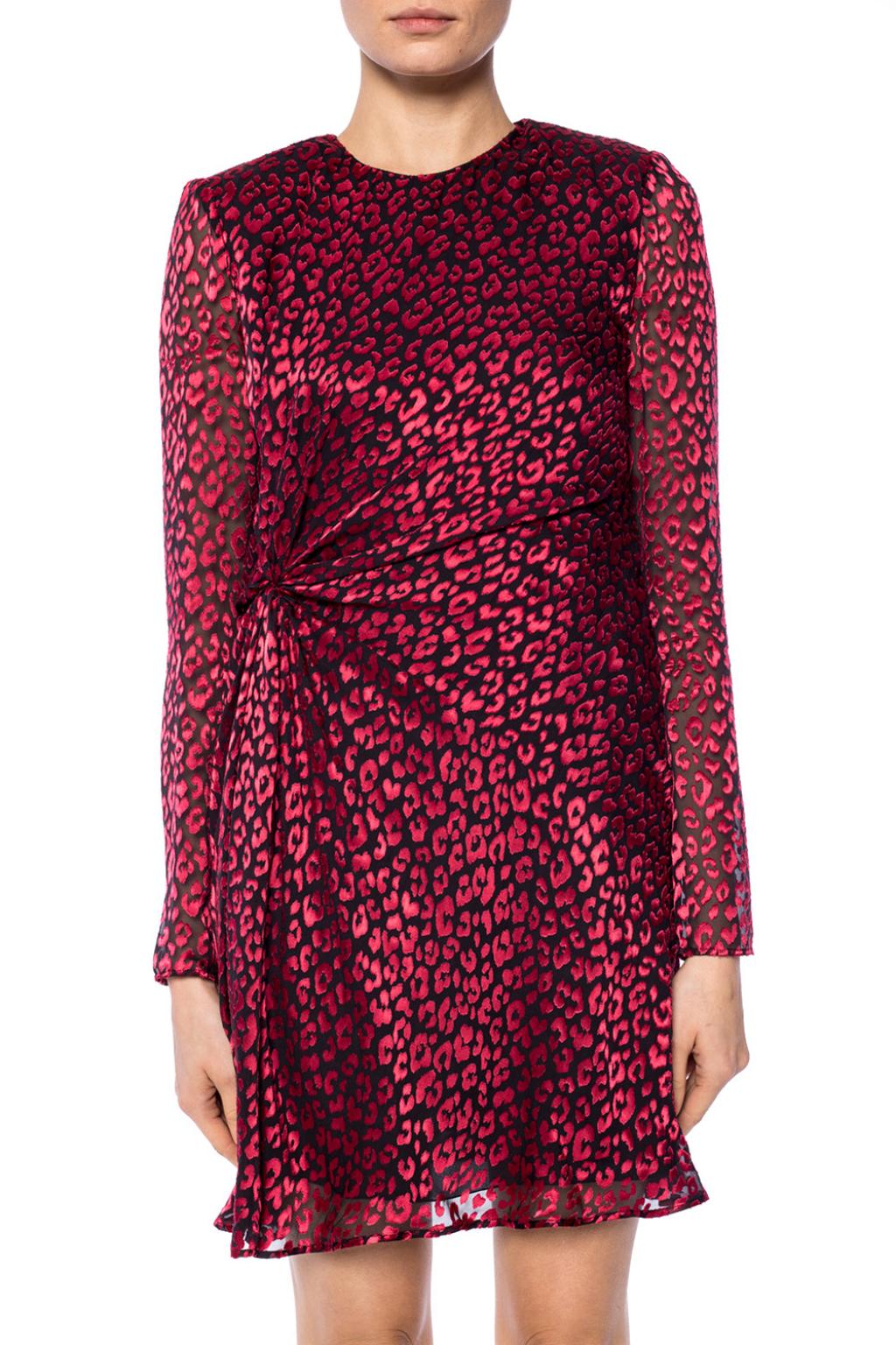 saint laurent red leopard dress