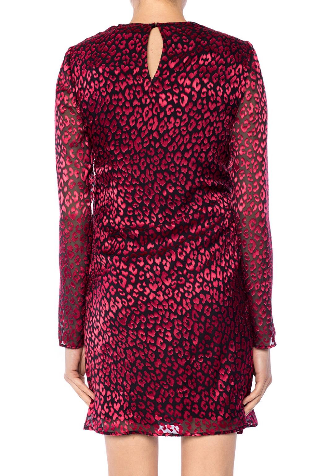 saint laurent red leopard dress