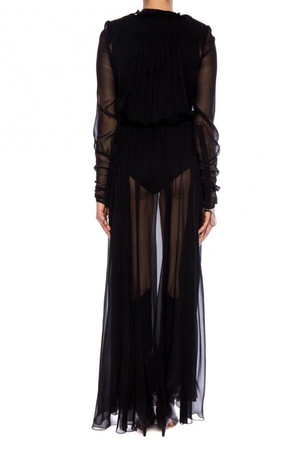See-through silk dress Saint Laurent - Vitkac Australia