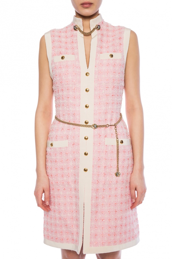 gucci pink tweed dress