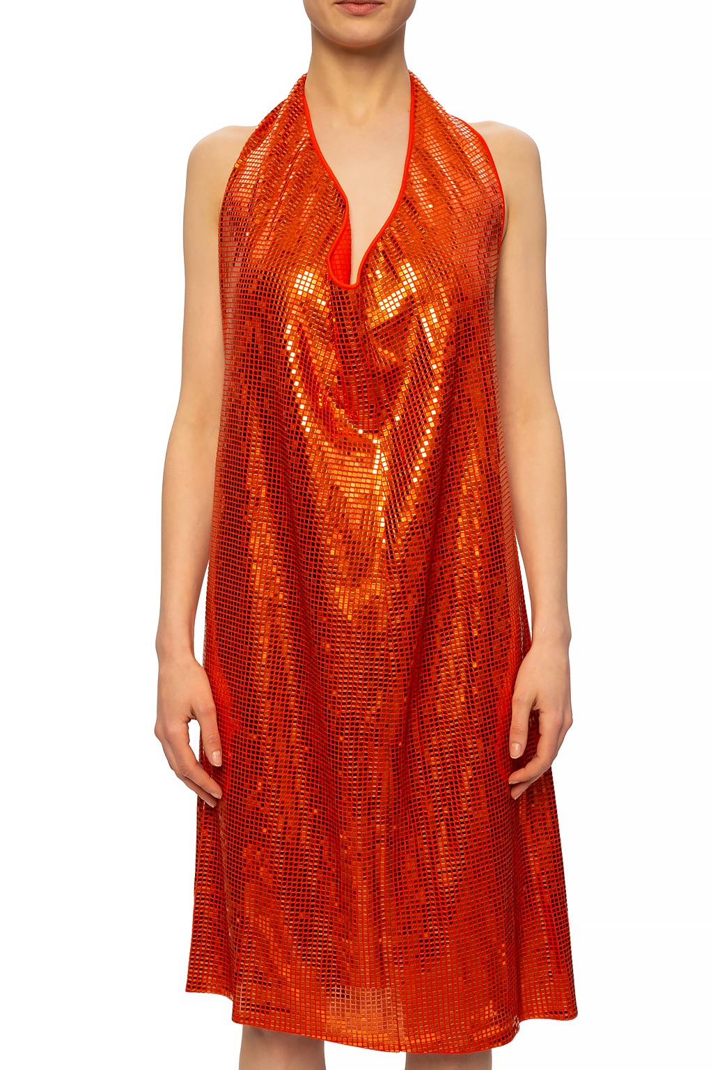 Bottega Veneta Woman Midi Dress Orange Size 2 Viscose, Polyurethane