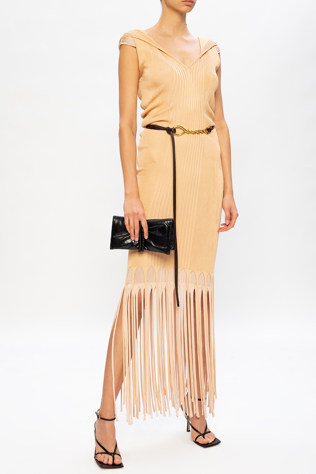 Bottega Veneta Fringed slip dress