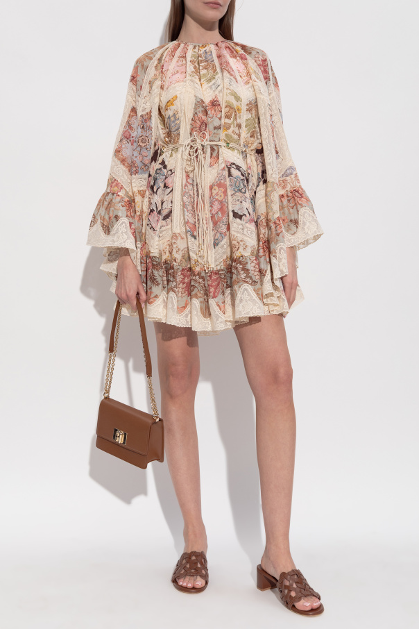 Zimmermann Vestido corto con aplicaciones de encaje