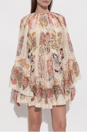Zimmermann Vestido corto con aplicaciones de encaje