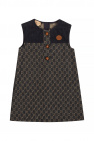 Gucci Kids NAVY BLUE Denim dress with monogram
