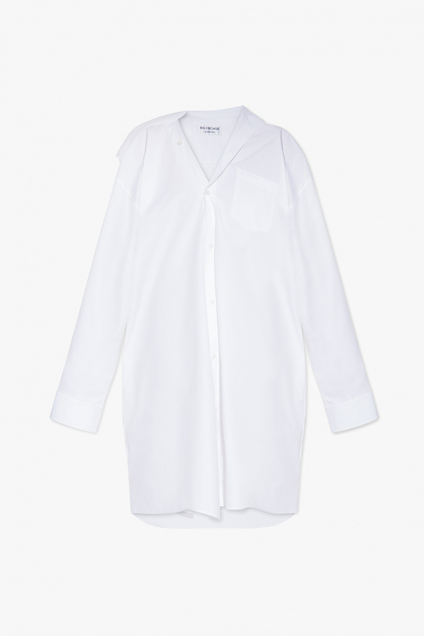 Balenciaga Shirt coating dress with logo