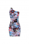 DSQUARED2 PATTERNED DRESS WITH STANDING COLLAR