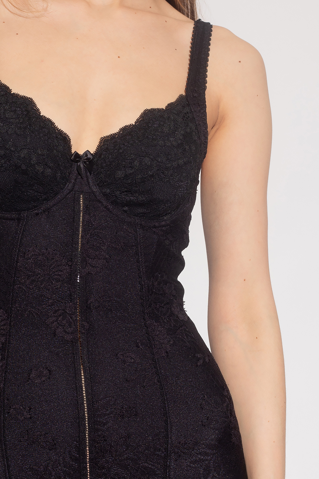Balenciaga Lace slip high-waist dress
