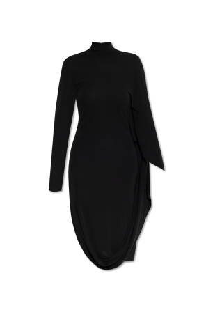 Dress with a stand-up collar