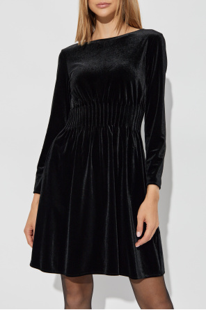 Emporio Armani Velvet dress with long sleeves