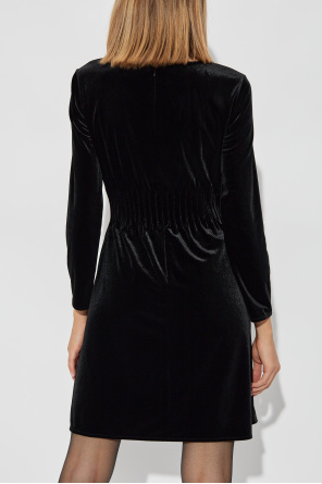 Emporio Armani Velvet dress with long sleeves