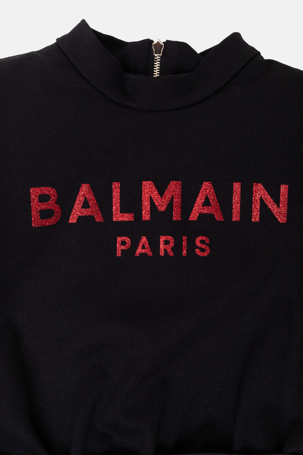Balmain Kids Balmain logo-print crew neck sweatshirt
