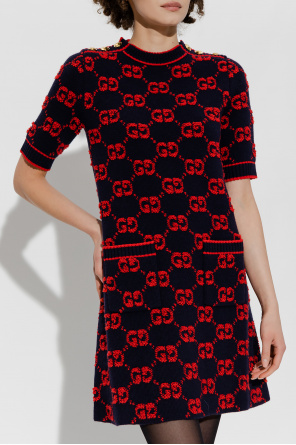 Gucci Monogrammed wool dress