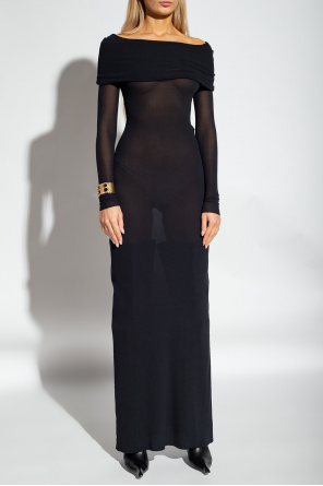 Balenciaga Ribbed maxi mid-rise dress