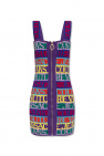 Versace Jeans Couture Plus Knitted Rib High Neck Stripe Swing Dress