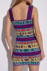 Versace Jeans Couture Plus Knitted Rib High Neck Stripe Swing Dress