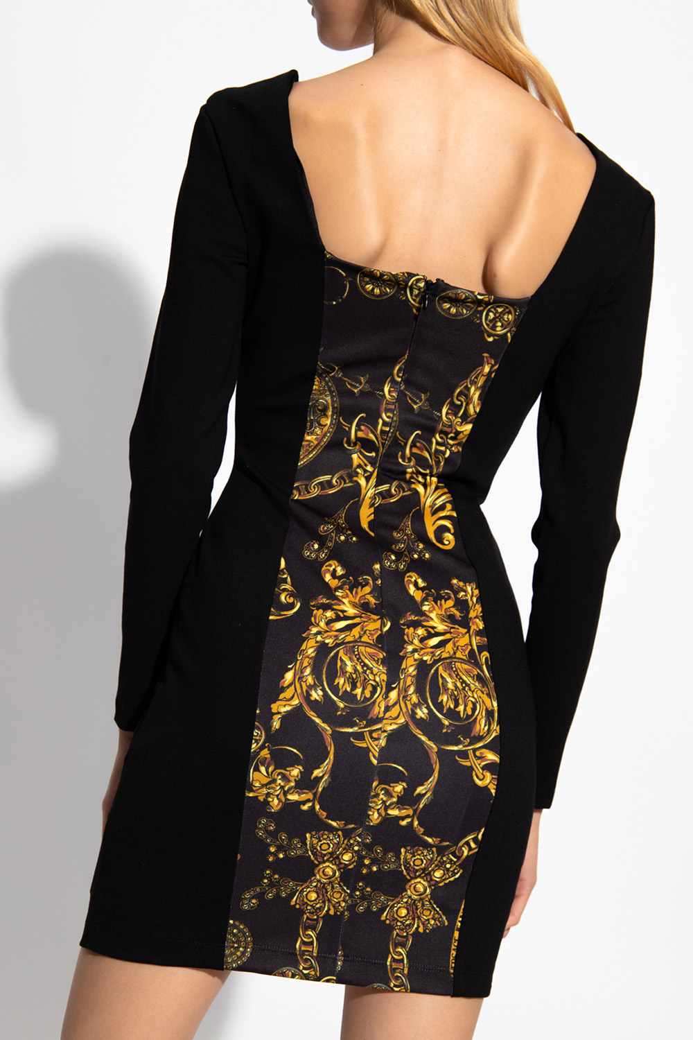 versace black long sleeve dress