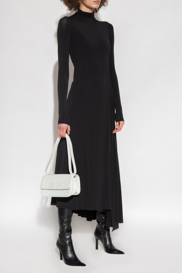 Balenciaga Helmut Lang velvet front shift dress