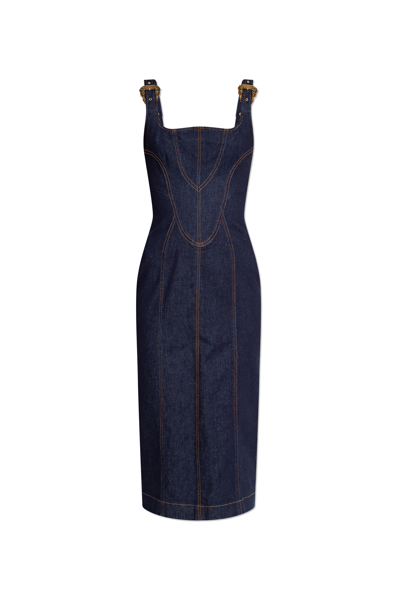 Navy blue Denim sleeveless dress Versace Jeans Couture - Vitkac GB