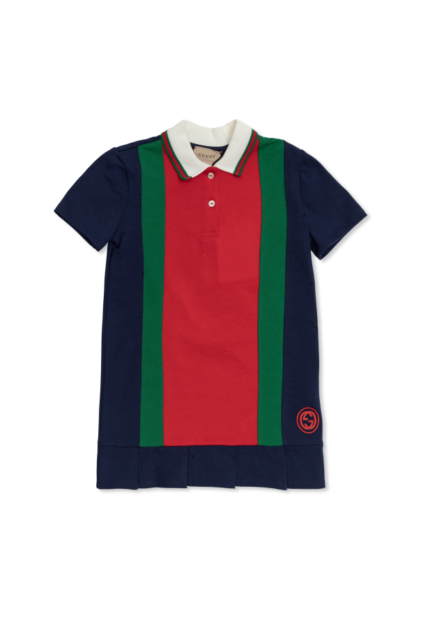 Cotton dress with embroidered logo od Gucci Kids