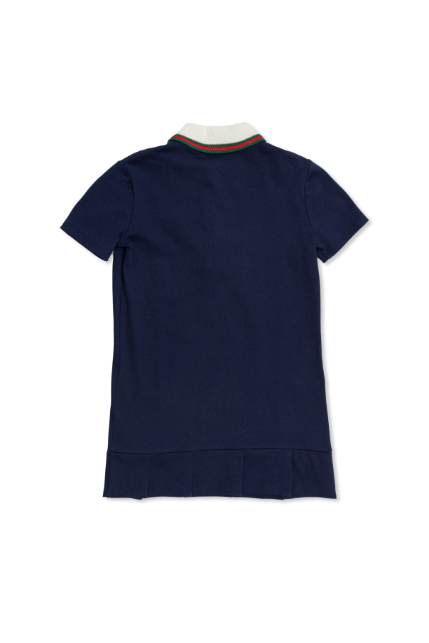 Gucci Kids Vestido de algodón con logo bordado