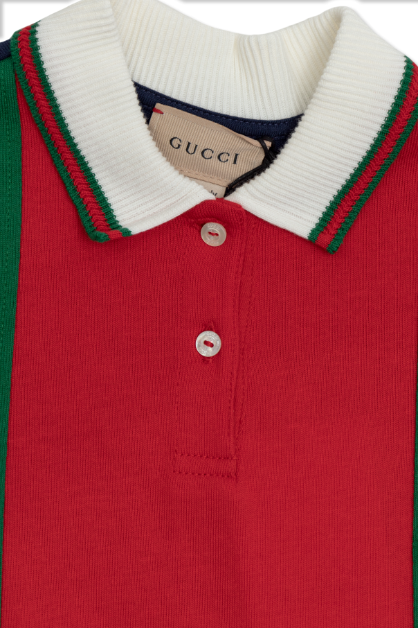 Gucci Kids Vestido de algodón con logo bordado