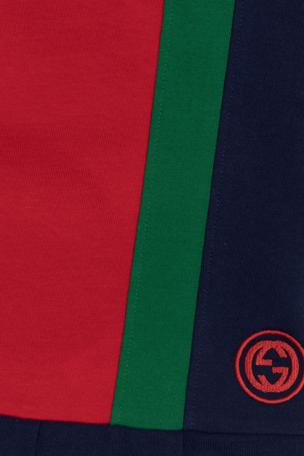 Gucci Kids Vestido de algodón con logo bordado