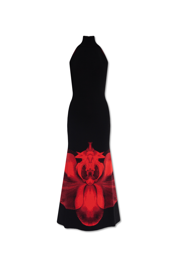 Maxi dress with orchid motif od Alexander McQueen
