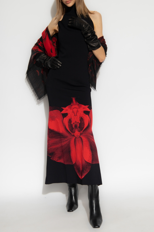 Alexander McQueen Maxi dress with orchid motif