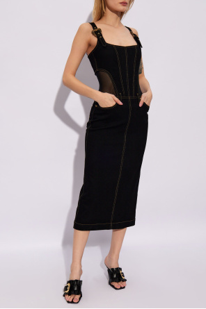Versace Jeans Couture Jeansowa sukienka na ramiączkach