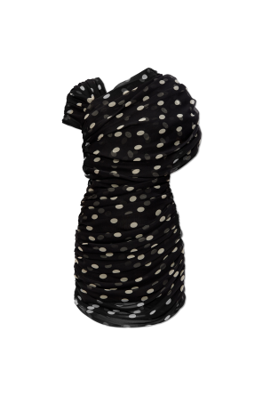 Silk dress with polka dot pattern