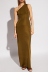 Saint Laurent GREEN Off-the-shoulder Dress