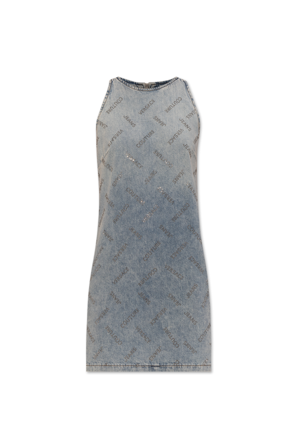 Versace Jeans Couture Denim dress with shimmering appliqués