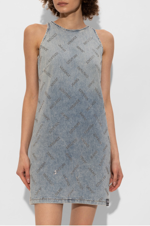 Versace Jeans Couture Denim dress with shimmering appliqués