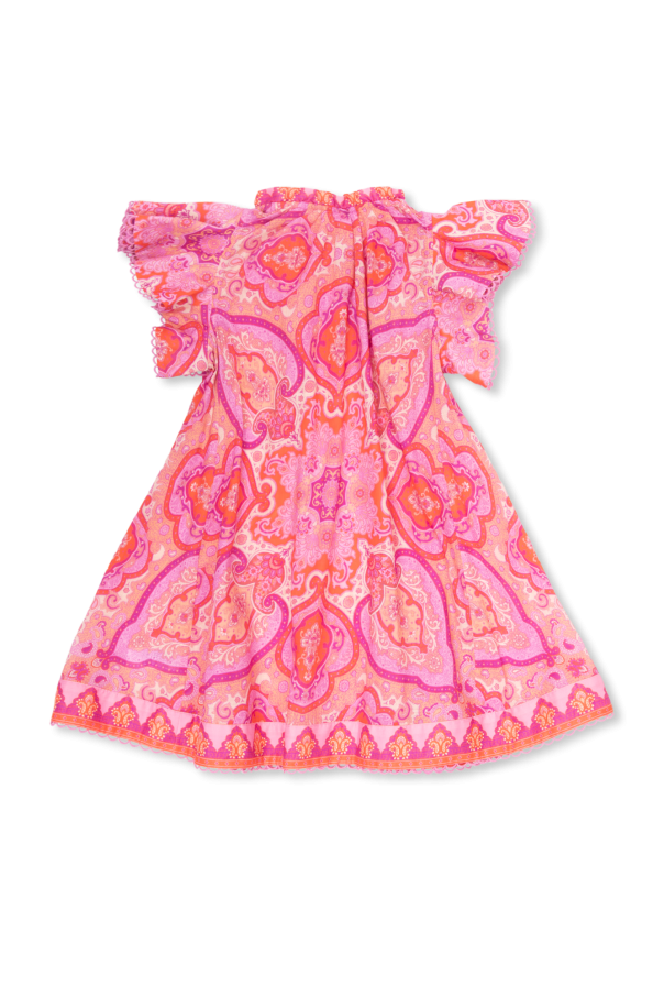 Zimmermann Kids Printed ruched-bodice dress