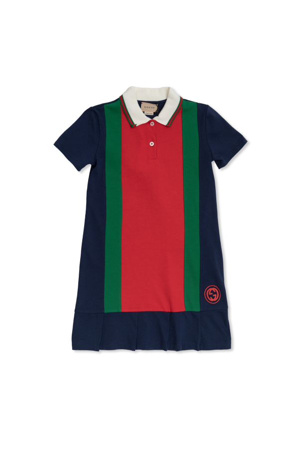 Gucci Kids Bawełniana sukienka z wyszytym logo