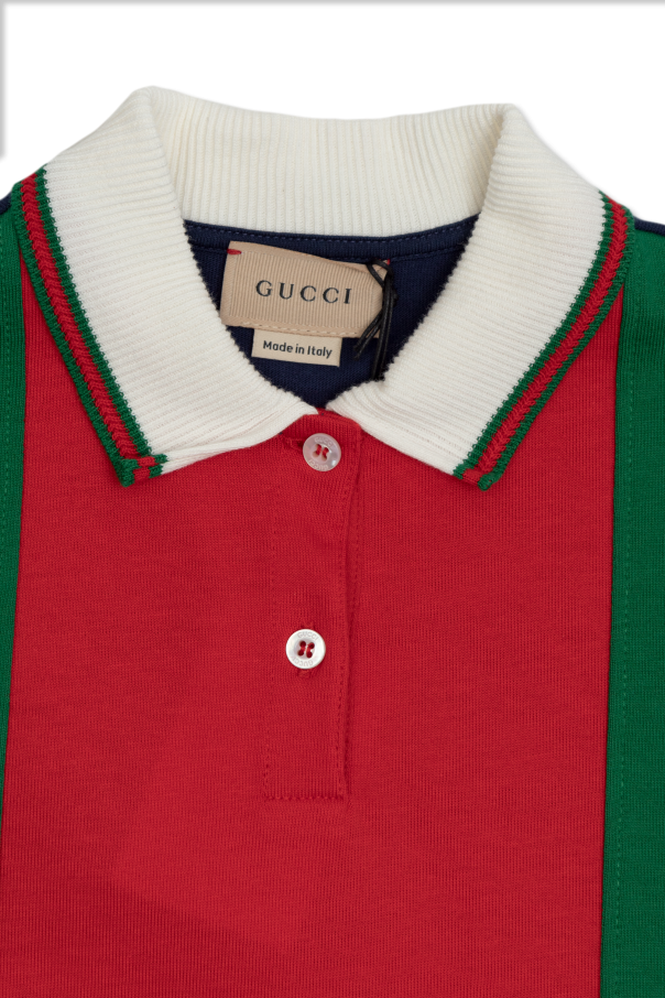 Gucci Kids Bawełniana sukienka z wyszytym logo