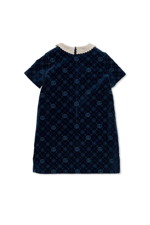 Gucci Kids Velvet dress with GG pattern