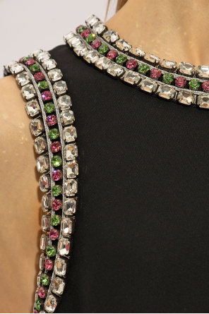 Gucci Krótka sukienka z połyskującymi kryształami