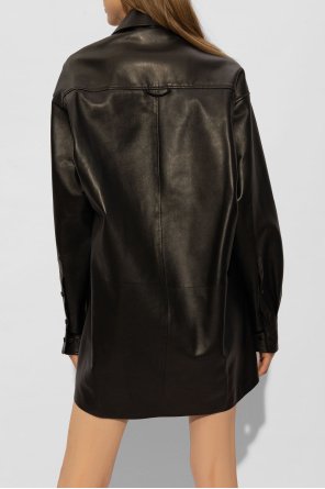 Gucci Leather dress in a shirt cut
