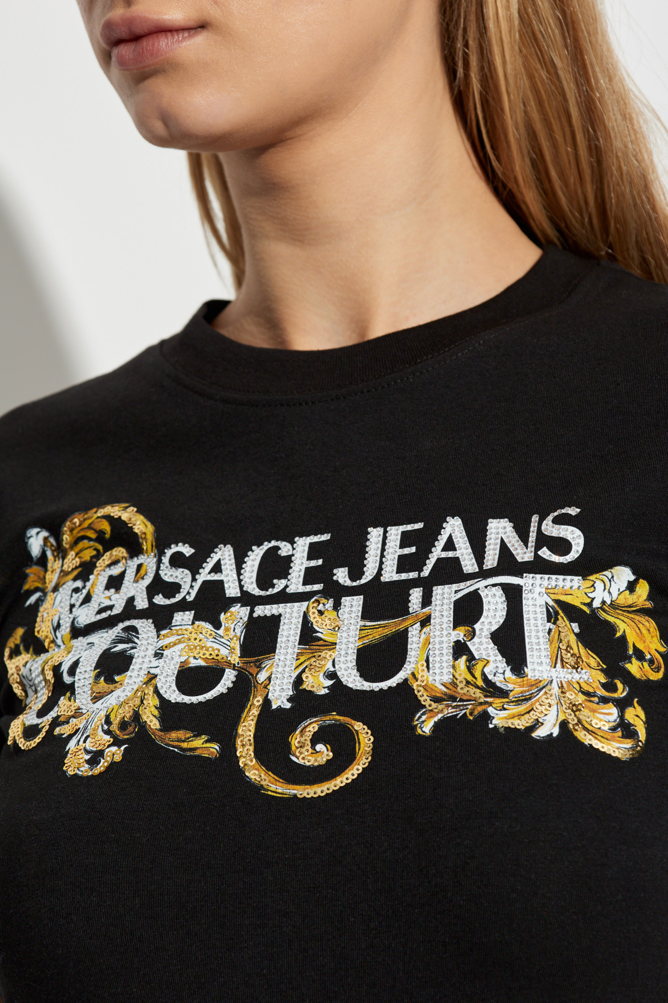 Black Dress with logo Versace Jeans Couture - Vitkac Italy